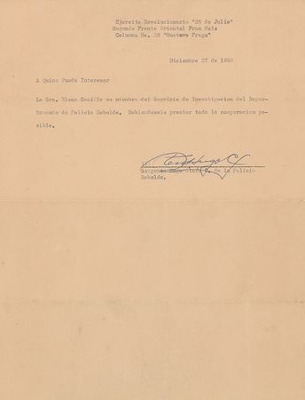 Lot #188 Fidel Castro: Rare original Cuban Revolution rebel shirt and a 1959 Castro document funding 
