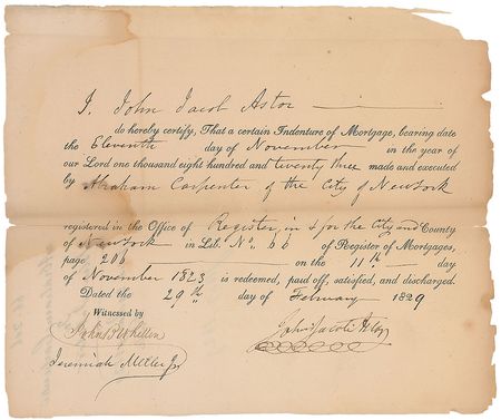 Lot #245 John Jacob Astor Signed Document - Image 1