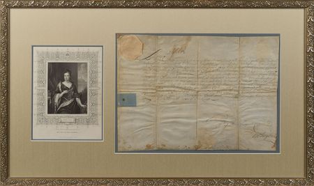 Lot #221 Queen Anne Signed Document - Image 1