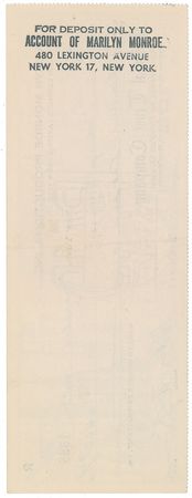 Lot #766 Marilyn Monroe: Milton Greene Check - Image 2