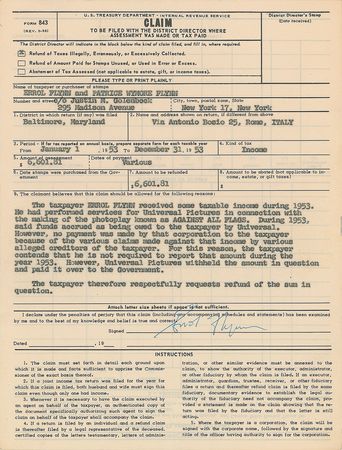 Lot #727 Errol Flynn Signed Document - Image 1