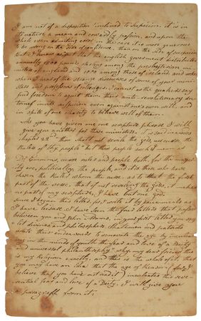 Lot #182 Thomas Paine: Remarkable eight-page autograph manuscript, mentioning 