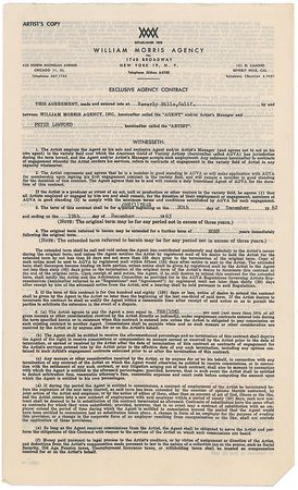 Lot #756 Peter Lawford Signed Document - Image 1