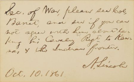 Lot #29 Abraham Lincoln: Lincoln assigns a former