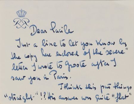 Lot #289 Prince Rainier of Monaco Handwritten Letter Signed - Image 1