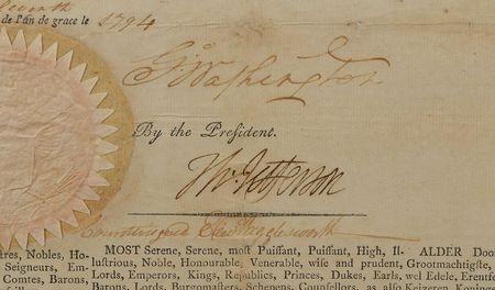 Lot #3 George Washington and Thomas Jefferson: Superb Washington-Jefferson ship's pass for a brig bound for Haiti - Image 2