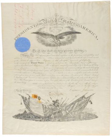 Lot #24 Andrew Johnson: Rare military appointment
