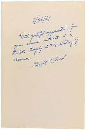 Lot #139 Gerald Ford: Fordâ??s Portrait of the Assassinâ??his investigation of 