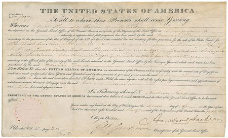 Lot #8 Andrew Jackson Signed Document