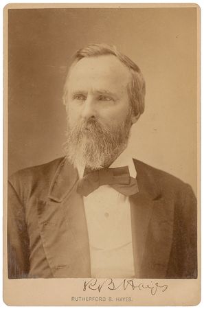 Lot #29 Rutherford B. Hayes: Rare signed cabinet
