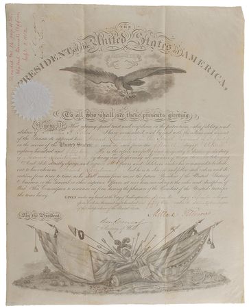 Lot #60 Millard Fillmore: Scarce 1852 presidential military appointment - Image 1