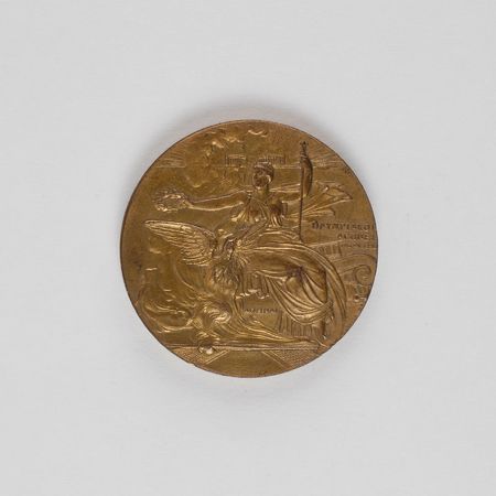 Lot #705 Athens 1906 Summer Olympics Gilt Bronze Participation Medal Participation Medal - Image 1