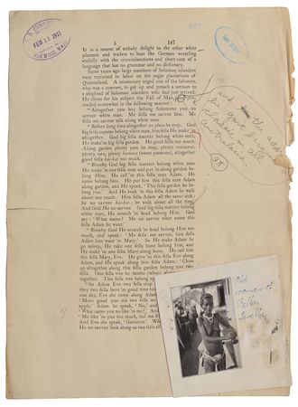 Lot #379 Jack London: London's personally annotated proof for The Cruise of the Snark - Image 3