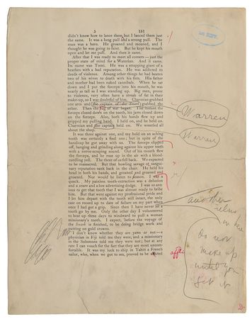 Lot #379 Jack London: London's personally annotated proof for The Cruise of the Snark - Image 4