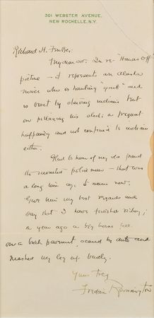 Lot #334 Frederic Remington Handwritten Letter Signed - Image 2