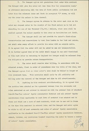 Lot #642 Alec Guinness Signed Document - Image 2
