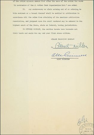 Lot #642 Alec Guinness Signed Document - Image 3