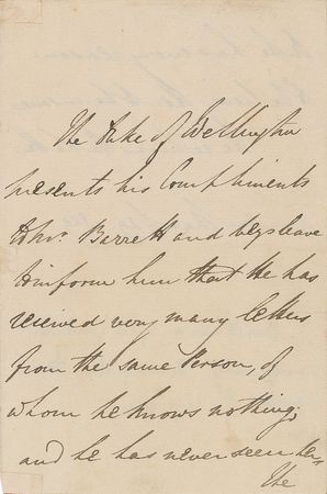 Lot #246 Duke of Wellington Handwritten Letter Signed - Image 1