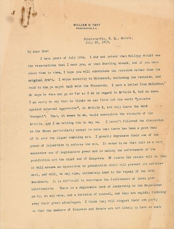 Lot #36 William H. Taft: 