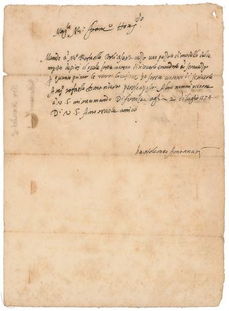 Lot #321 Bartolomeo Ammannati Handwritten Letter Signed - Image 1