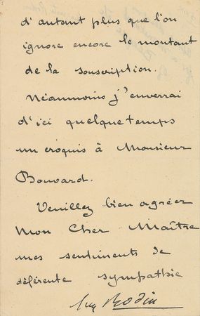 Lot #337 Auguste Rodin Signed Letter - Image 2
