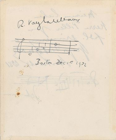 Lot #418 Ralph Vaughan Williams Signed Musical Quote - Image 1