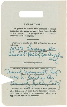Lot #622 Johnny Weissmuller: 1953 passport belonging to cinema's iconic Tarzan - Image 3