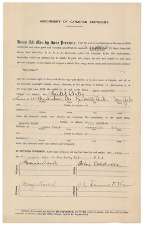 Lot #534 Jerome Kern Signed Documents - Image 2
