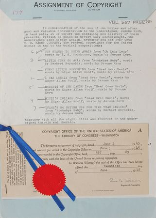 Lot #534 Jerome Kern Signed Documents - Image 3