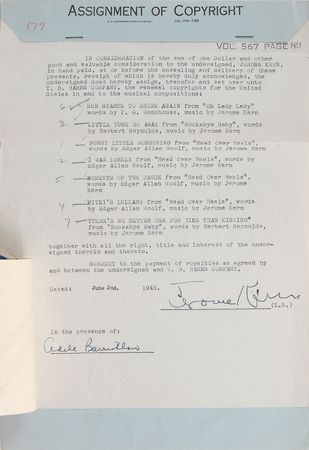 Lot #534 Jerome Kern Signed Documents - Image 4