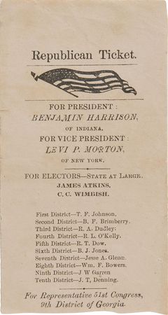 Lot #68 Benjamin Harrison Check and Election Tickets - Image 2
