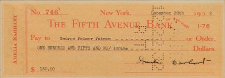 Lot #261 Amelia Earhart Check - Image 2