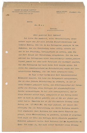 Lot #121 Fritz Haber: 