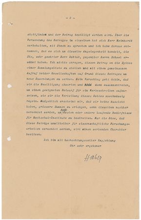 Lot #121 Fritz Haber: 