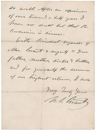 Lot #25 U. S. Grant: ?I am glad to hear that your Ma has held out in her Republican faith so well? - Image 4