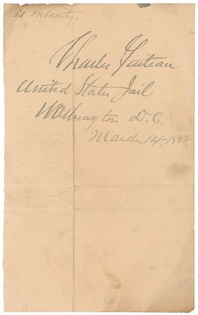 Lot #157 Charles Guiteau Signed Manuscript - Image 2