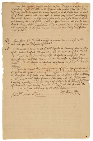 Lot #106 Andrew Hamilton Signed Document - Image 2