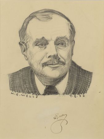 Lot #403 H. G. Wells Sketch - Image 2