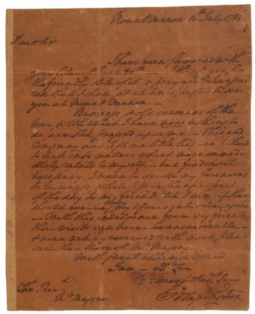Lot #1 George Washington: Penned from Mount Vernon