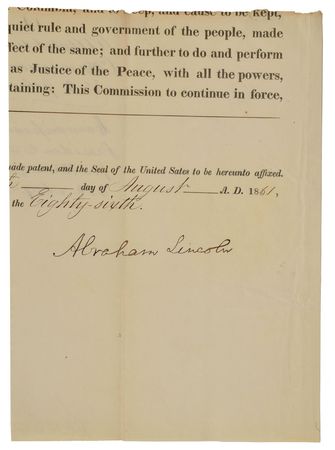Lot #21 Abraham Lincoln: Choice 1861 presidential