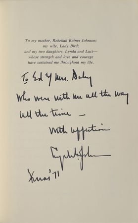 Lot #45 Lyndon B. Johnson: Rare twice-signed limited edition gifted to a Vietnam War hero - Image 2