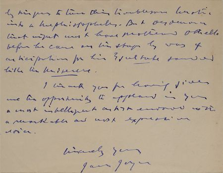 Lot #374 James Joyce: Joyce evokes Shakespeareâ??