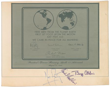 Lot #2082 Michael Collins’s Apollo 11 Signed