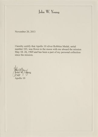 Lot #8213 John Young’s Apollo 10 Flown Robbins Medal - Image 3