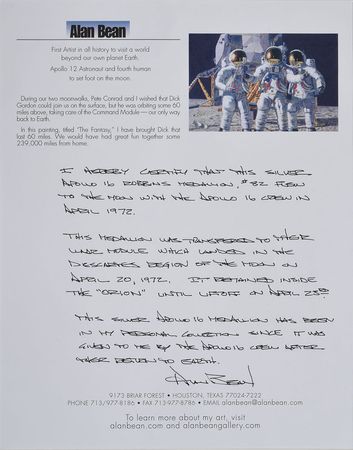 Lot #8364 Alan Bean’s Apollo 16 Flown Robbins Medal - Image 6