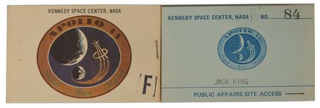 Lot #8319 Jack King's Apollo 14 Pair of Badges - Image 1
