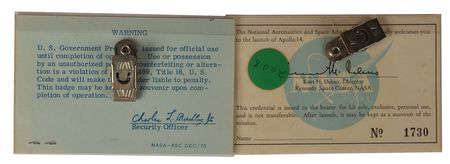 Lot #8319 Jack King's Apollo 14 Pair of Badges - Image 2