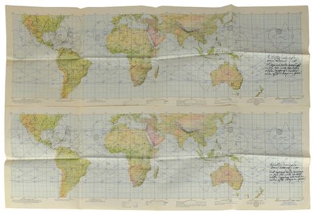 Lot #8192 Walt Cunningham Signed Apollo 7 Set of (3) Charts - Image 1