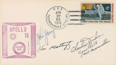 Lot #8368  Apollo 16 Signed Cover and Duke Signed Photograph - Image 1