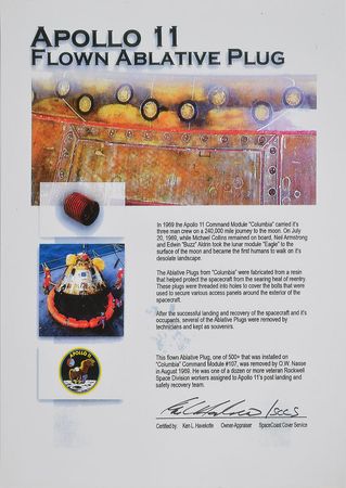 Lot #8266  Apollo 11 Flown Ablative Plug - Image 2